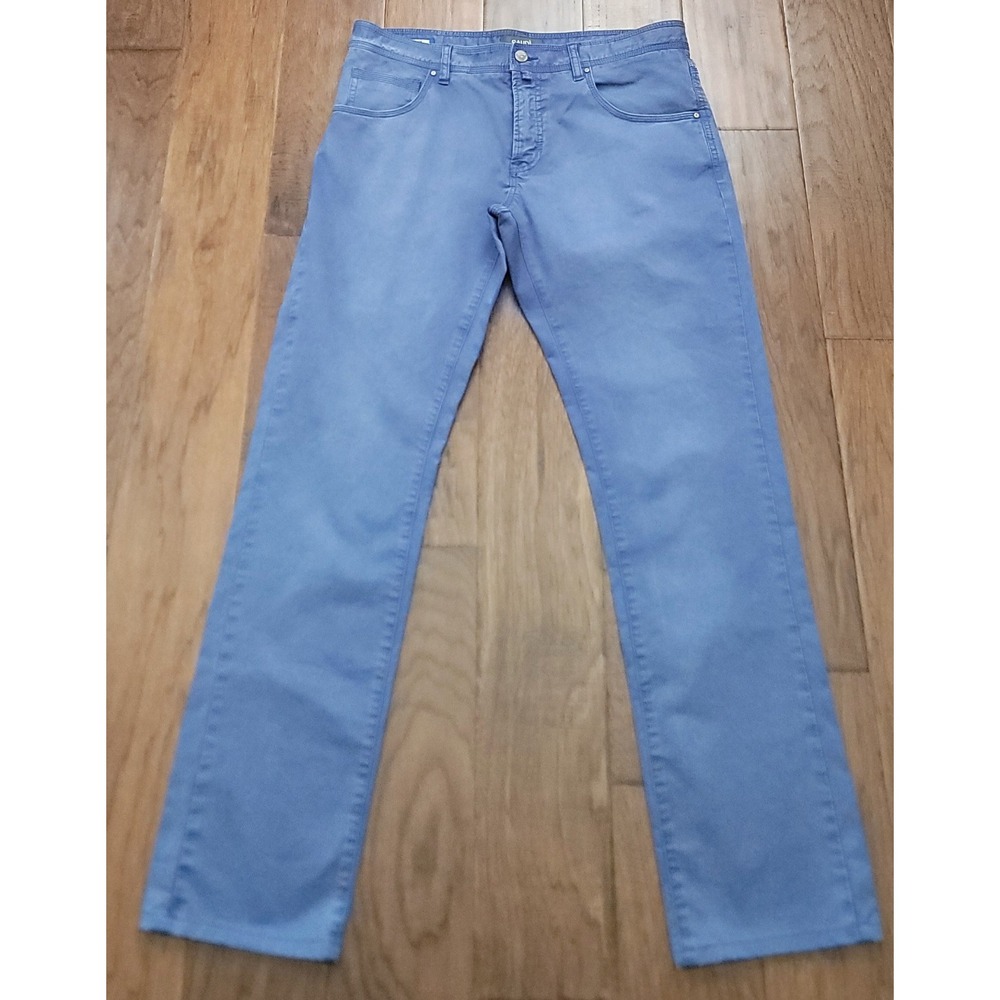 Gaudi Premium Grade Men's Light Blue Slim Fit Chino Pants Sz 48‎ 33x29 Logo